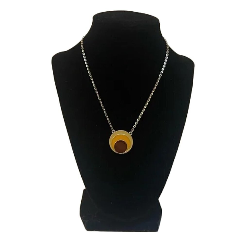 3/$15 YELLOW BROWN AND GOLD PARTY NECKLACE